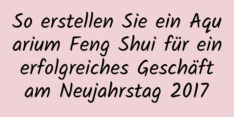 So erstellen Sie ein Aquarium Feng Shui für ein erfolgreiches Geschäft am Neujahrstag 2017