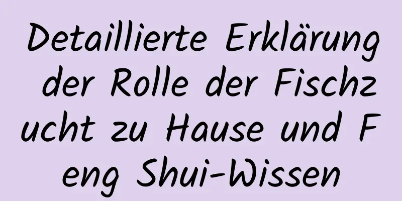 Detaillierte Erklärung der Rolle der Fischzucht zu Hause und Feng Shui-Wissen