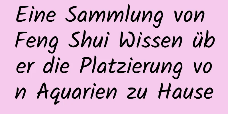 Eine Sammlung von Feng Shui Wissen über die Platzierung von Aquarien zu Hause