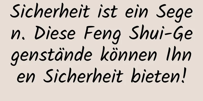 Sicherheit ist ein Segen. Diese Feng Shui-Gegenstände können Ihnen Sicherheit bieten!