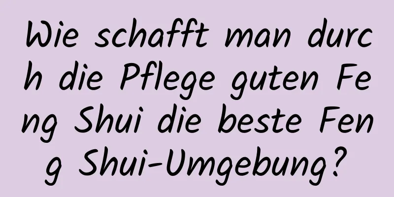 Wie schafft man durch die Pflege guten Feng Shui die beste Feng Shui-Umgebung?