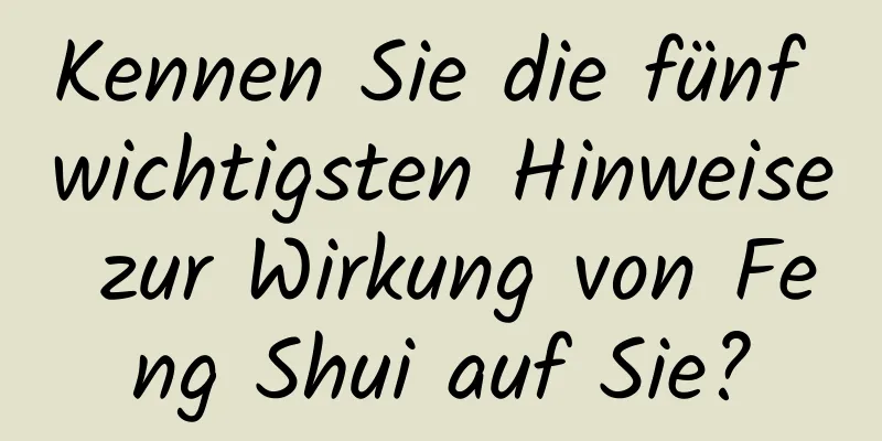 Kennen Sie die fünf wichtigsten Hinweise zur Wirkung von Feng Shui auf Sie?