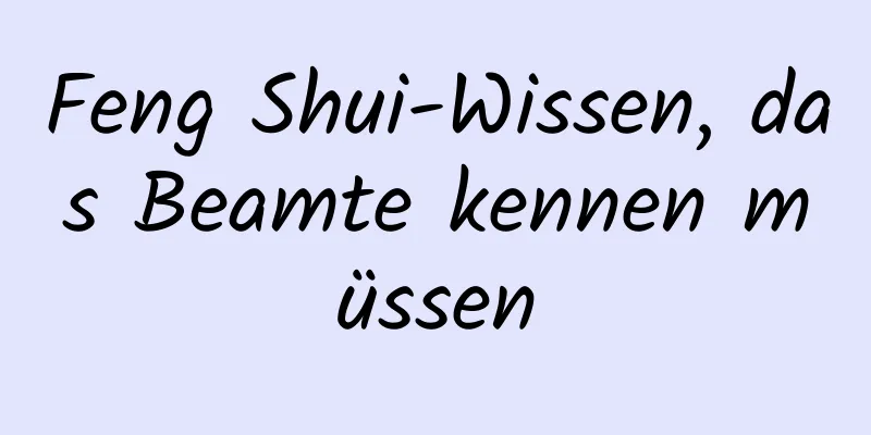 Feng Shui-Wissen, das Beamte kennen müssen