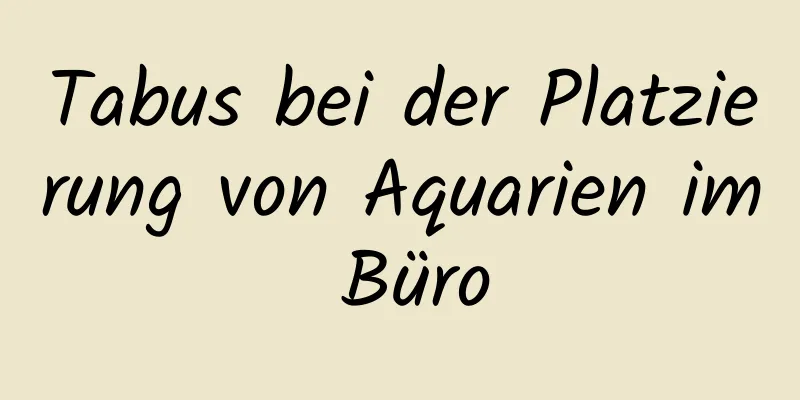 Tabus bei der Platzierung von Aquarien im Büro