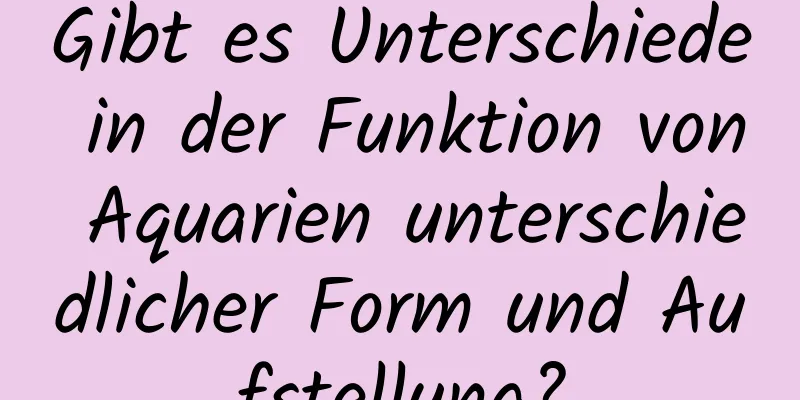 Gibt es Unterschiede in der Funktion von Aquarien unterschiedlicher Form und Aufstellung?