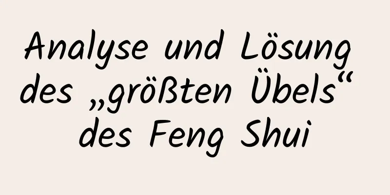 Analyse und Lösung des „größten Übels“ des Feng Shui