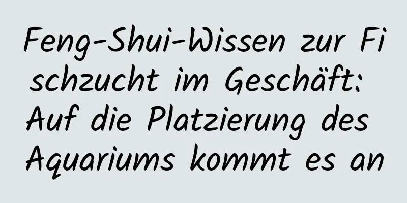 Feng-Shui-Wissen zur Fischzucht im Geschäft: Auf die Platzierung des Aquariums kommt es an