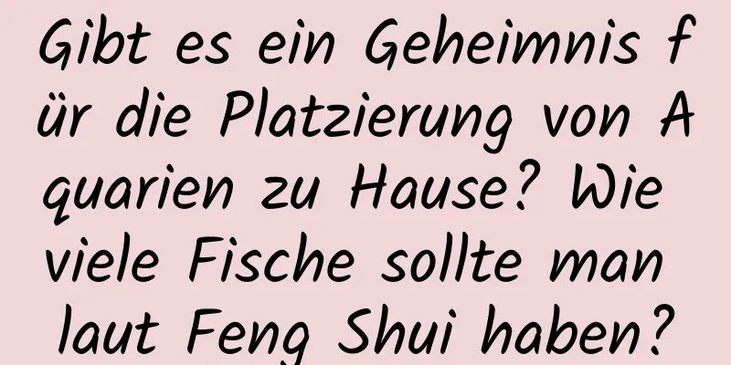 Gibt es ein Geheimnis für die Platzierung von Aquarien zu Hause? Wie viele Fische sollte man laut Feng Shui haben?