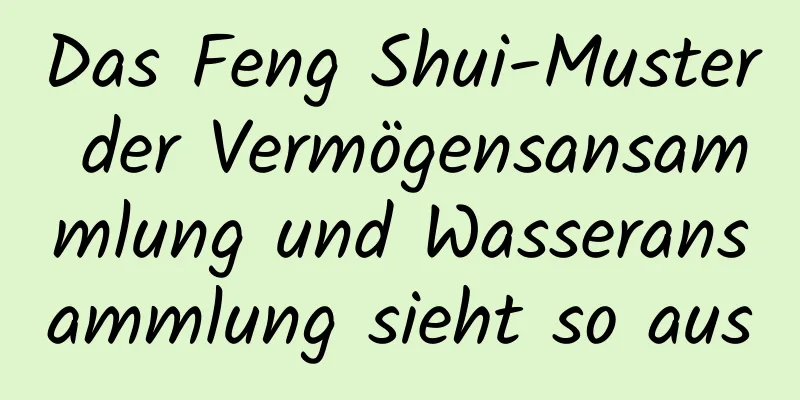 Das Feng Shui-Muster der Vermögensansammlung und Wasseransammlung sieht so aus