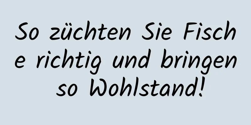 So züchten Sie Fische richtig und bringen so Wohlstand!