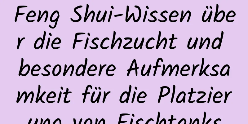 Feng Shui-Wissen über die Fischzucht und besondere Aufmerksamkeit für die Platzierung von Fischtanks