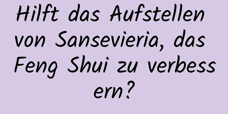 Hilft das Aufstellen von Sansevieria, das Feng Shui zu verbessern?