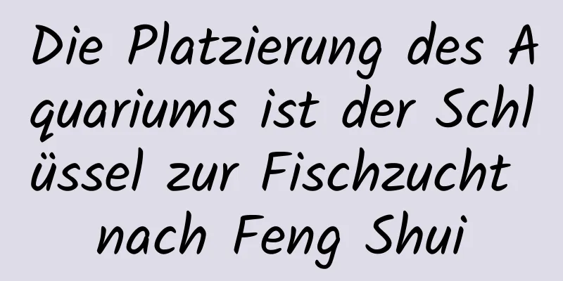 Die Platzierung des Aquariums ist der Schlüssel zur Fischzucht nach Feng Shui