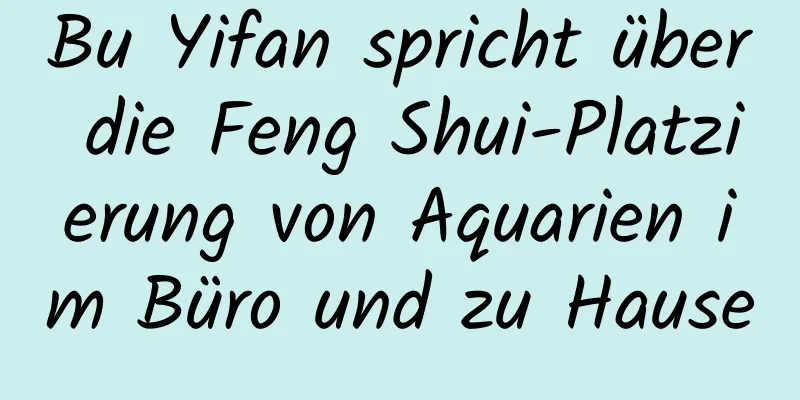 Bu Yifan spricht über die Feng Shui-Platzierung von Aquarien im Büro und zu Hause