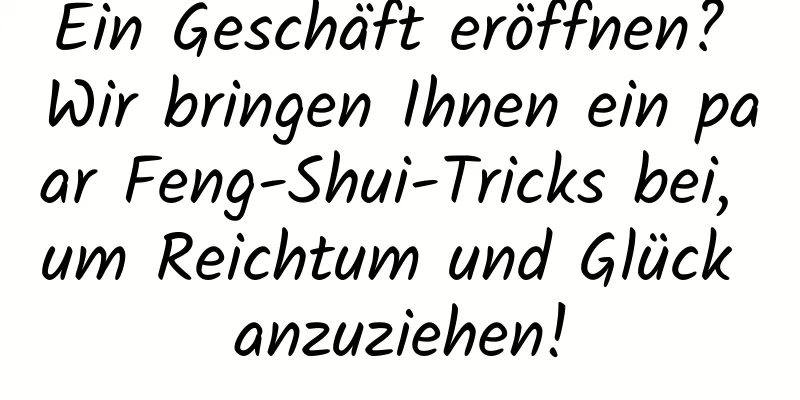 Ein Geschäft eröffnen? Wir bringen Ihnen ein paar Feng-Shui-Tricks bei, um Reichtum und Glück anzuziehen!