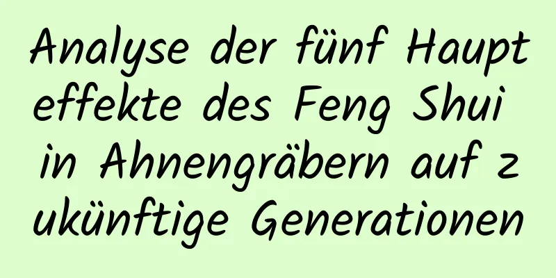 Analyse der fünf Haupteffekte des Feng Shui in Ahnengräbern auf zukünftige Generationen