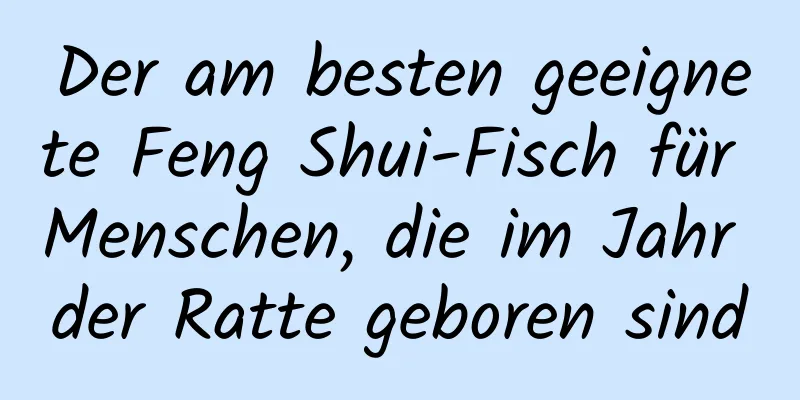 Der am besten geeignete Feng Shui-Fisch für Menschen, die im Jahr der Ratte geboren sind