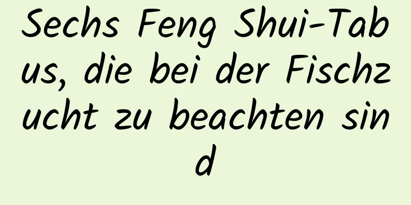 Sechs Feng Shui-Tabus, die bei der Fischzucht zu beachten sind