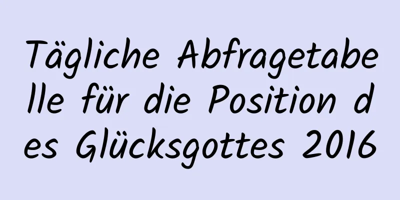 Tägliche Abfragetabelle für die Position des Glücksgottes 2016