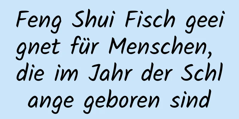 Feng Shui Fisch geeignet für Menschen, die im Jahr der Schlange geboren sind