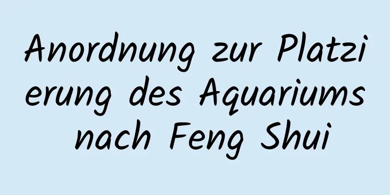 Anordnung zur Platzierung des Aquariums nach Feng Shui