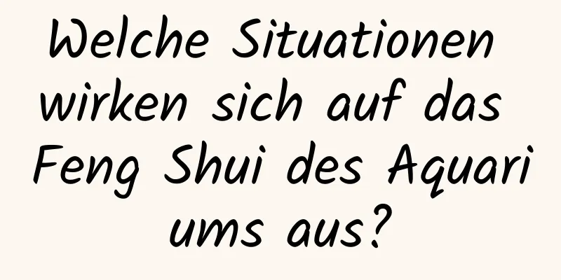 Welche Situationen wirken sich auf das Feng Shui des Aquariums aus?