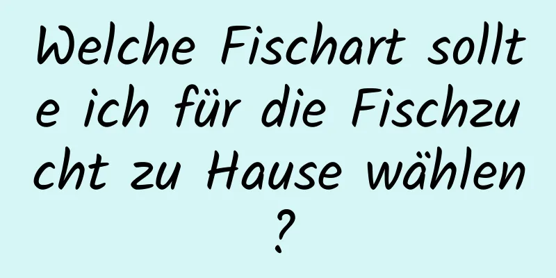 Welche Fischart sollte ich für die Fischzucht zu Hause wählen?