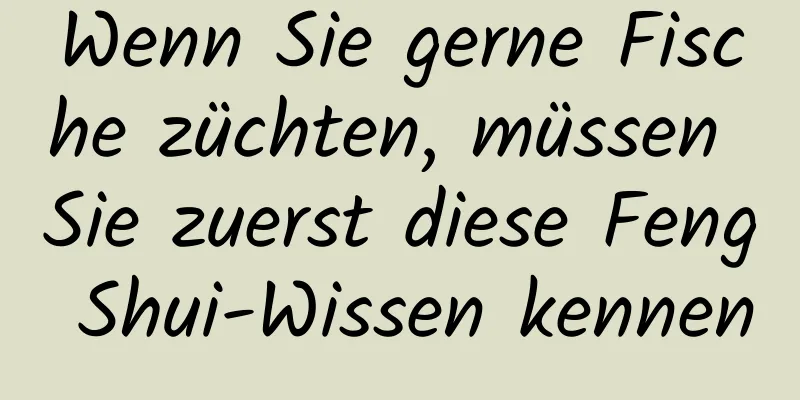 Wenn Sie gerne Fische züchten, müssen Sie zuerst diese Feng Shui-Wissen kennen