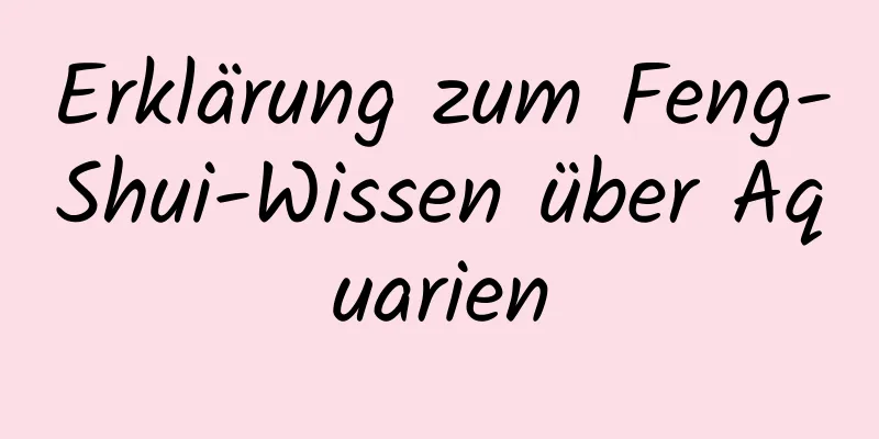 Erklärung zum Feng-Shui-Wissen über Aquarien