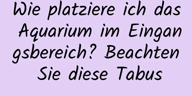 Wie platziere ich das Aquarium im Eingangsbereich? Beachten Sie diese Tabus