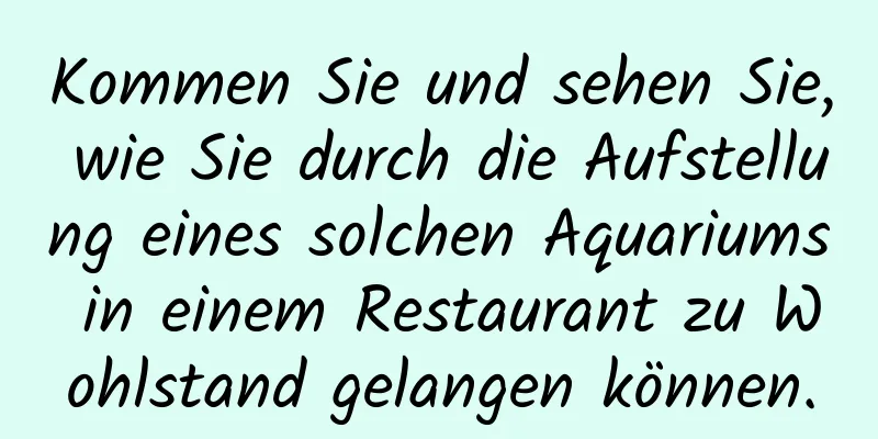 Kommen Sie und sehen Sie, wie Sie durch die Aufstellung eines solchen Aquariums in einem Restaurant zu Wohlstand gelangen können.