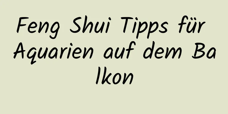 Feng Shui Tipps für Aquarien auf dem Balkon