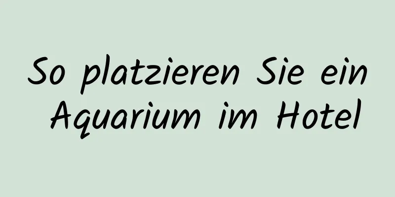 So platzieren Sie ein Aquarium im Hotel