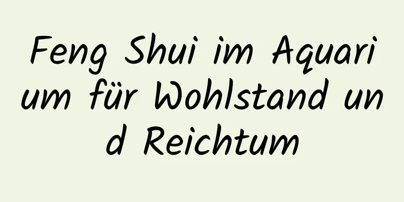 Feng Shui im ​​Aquarium für Wohlstand und Reichtum