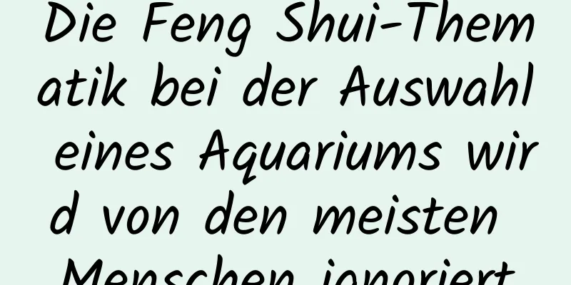 Die Feng Shui-Thematik bei der Auswahl eines Aquariums wird von den meisten Menschen ignoriert